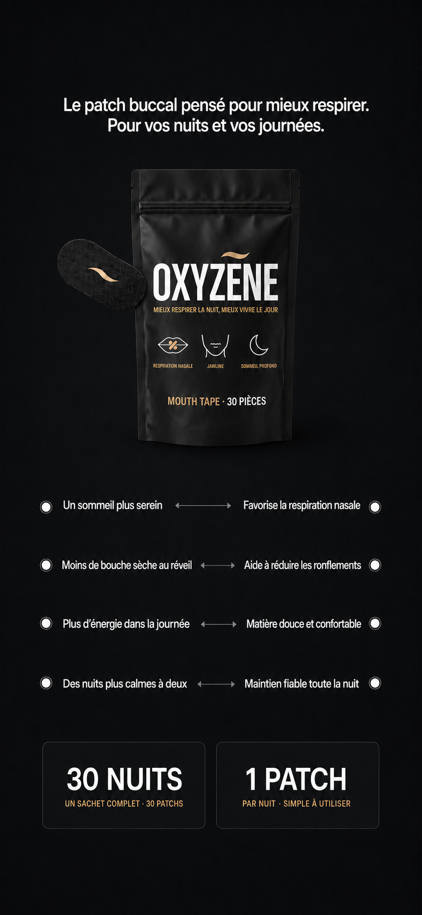 Mouth Tape OXYZÈNE — bénéfices du patch buccal