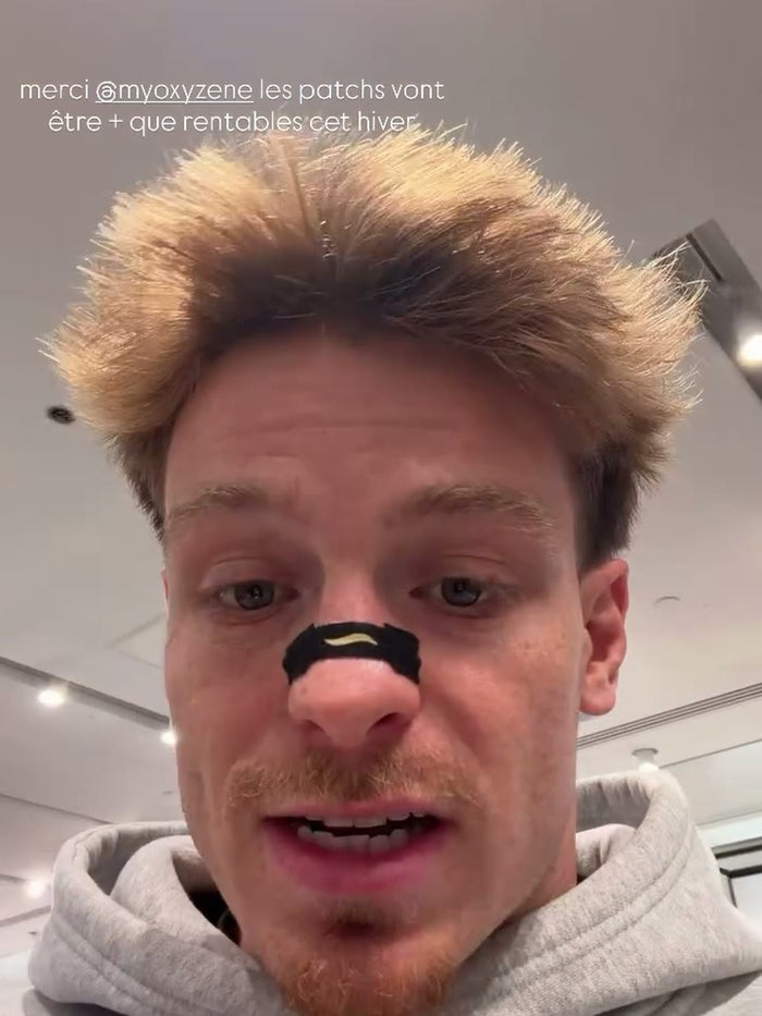 Mateo Lajous, joueur de rugby, porte une bande nasale Oxyzène