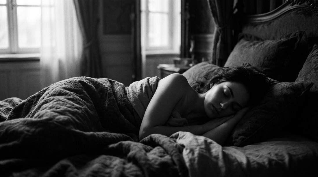 Personne en sommeil profond, respiration nasale — photo noir et blanc OXYZENE