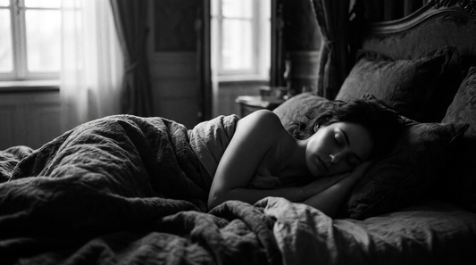 Personne en sommeil profond, respiration nasale — photo noir et blanc OXYZENE